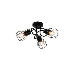 Moderné stropné svietidlo čierne 40 cm okrúhle 3-svetlo - Botu