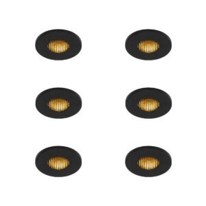 Sada 6 ks Moderná kúpeľňa zapustená bodová čierna IP54 - Shed Honey